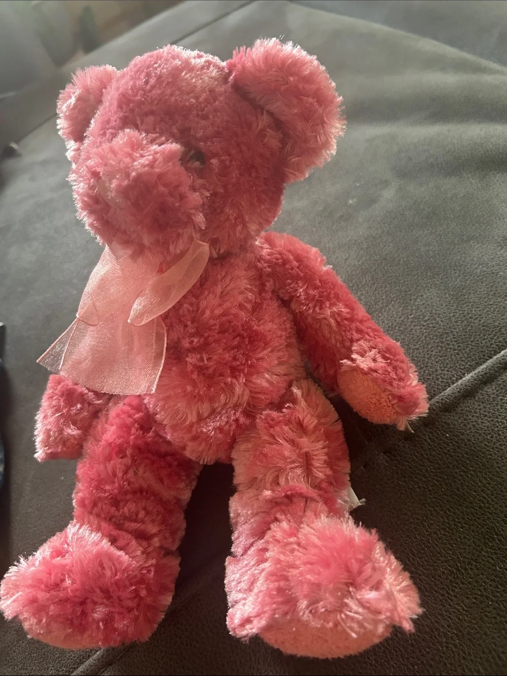 Russ Berrie Pink Plush Teddy Bear and a vintage collectible from 1990s.